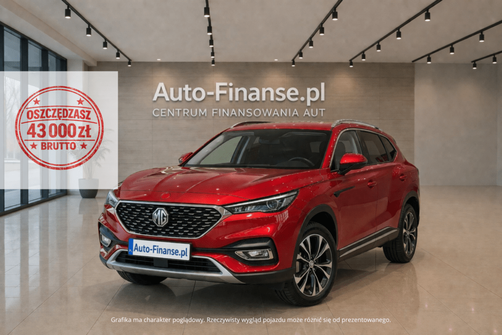 MG HS 1.5T HEV+ Excite Aut 2025 czerwony SUV hybryda leasing Auto-Finanse.pl