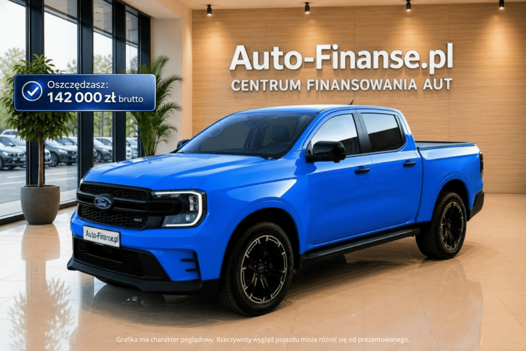Ford Ranger 3.0 EcoBlue MS-RT 2024 niebieski pickup 4x4 leasing dla firm i osób fizycznych Auto-Finanse.pl
