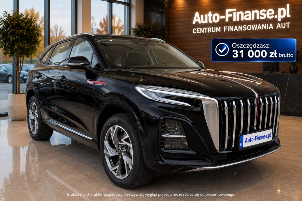 HONGQI HS3 czarny SUV z przodu